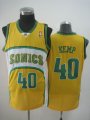 Seattle SuperSonics 40 Shawn Kemp yellow Throwback Revolution 30 NBA Basketball Jerseys