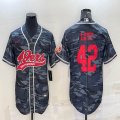 Nike 49ers #42 Ronnie Lott gray camo baseball jerseys Joint name-BD