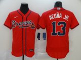 Nike Atlanta Braves #13 Ronald Acuna Jr. red Flexbase Authentic Collection Jersey