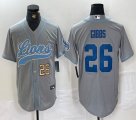 Nike Detroit Lions #26 Jahmyr Gibbs gray baseball Joint name -BD 01