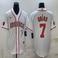 2023 World Cup Mexico #7 Julio Urias white majestic baseball jerseys 17