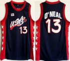 Shaquille O'Neal #13 dark blue USA Basketball Team Jerseys