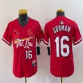 Youth Nike St.Louis Cardinals #16 Nolan Gorman red majestic Baseball Jersey city version-BD