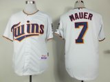 2015 Minnesota Twins Joe Mauer 7# white mlb baseball Jersey