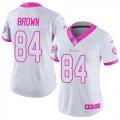 Nike Steelers #84 Antonio Brown women white pink Color Rush Limited Jersey