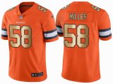 Men Denver Broncos #58 Von Miller Nike Orange Gold Color Rush Limited Jersey