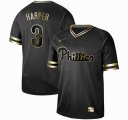 Nike Philadelphia Phillies #3 Bryce Harper black gold baseball jersey