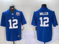 Nike New York Giants #12 Darren Waller Blue Color Rush Limited Jersey 01