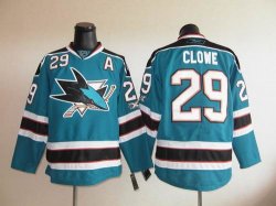 San Jose Sharks #29 Ryane Clowe Green NHL Jersey A Patch