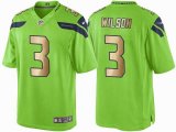 Nike Seattle Seahawks #3 Russell Wilson Green gold Color Rush Limited Jersey