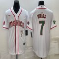 2023 World Cup Mexico #7 Julio Urias white majestic baseball jerseys 12