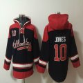 Atlanta Braves #10 Chipper Jones black red MLB Hooded Sweatshirt