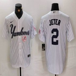 Nike New York Yankees #2 Derek Jeter white majestic MLB baseball Jerseys Joint name 09