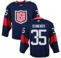 United States 2016 World Cup #35 Cory Schneider blue Hockey jerseys