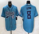 Nike Titans #8 Will Levis skyblue baseball jersey Joint Name 02