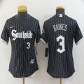 Women Nike Chicago White Sox #3 Harold Baines black majestic baseball jersey