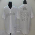 Milwaukee Brewers #22 Yeli white majestic mlb baseball jersey Nickname version