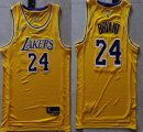 Nike Los Angeless Lakers #24 Kobe Bryant Yellow basketball Jerseys 75Th-LC