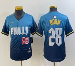 Youth Nike Philadelphia Phillies #28 Bohm skyblue majestaic baseball jersey city version-BD 02