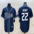 Nike Tennessee Titans #22 Derrick Henry dark blue baseball jerseys Joint name-BD