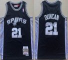 Youth San Antonio Spurs Tim Duncan #21 black throwback nba basketball jersey-XD