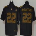 Custom Nike Panthers #22 Christian McCaffrey Black Color Rush Limited Jerseys Flocking Leopard-WL