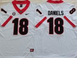 Georgia Bulldogs #18 JT Daniels White Game College Football Jerseys-PNS 01