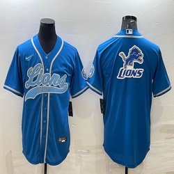 Nike Detroit Lions blank blue baseball jerseys Joint name-BD 01