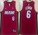 Nike Miami Heat #26 Lebron red nba basketball jersey-XD