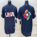 2023 World Cup blank blue USA majestic baseball jerseys