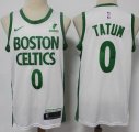 Nike Boston Celtics 0 Jayson Tatum white nba basketball jersey city version-S8