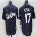 Los Angeles Dodgers #17 Joe Kelly black nike majestic baseball jerseys Inverted version