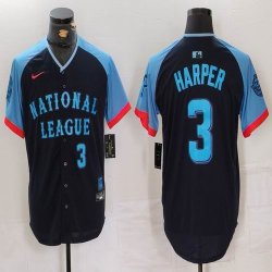 National League #3 Bryce Harper Nike Navy 2024 MLB All-Star Game Limited Player Jersey 04