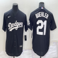 Los Angeles Dodgers #21 Walker Buehler black majestic baseball Jerseys-BD