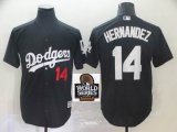 Los Angeles Dodgers #14 Enrique Hernandez black baseball jersey Inverted version