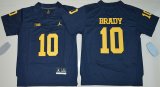 Youth Jordan Brand Michigan Wolverines Tom Brady 10 College Football Limited Jersey - Navy Blue