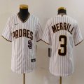 Youth Nike San Diego Padres #3 Jackson Merrill white MLB Baseball jerseys 01