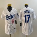 Youth Los Angeles Dodgers #17 Shohei Ohtani Nike white majestic baseball Jersey