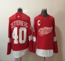 Adidas Detroit Red Wings #40 Henrik Zetterberg red hockey jersey