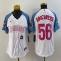 Youth 2023 World Cup Mexico #56 Randy Arozarena white skyblue majestic baseball jerseys 25