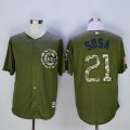 Chicago Cubs #21 Sammy Sosa green mlb baseball jersey