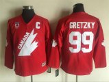 Team Canada #99 Wayne Gretzky red youth NHL hockey Jerseys C patch