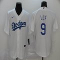 Custom Los Angeles Dodgers Gavin Lux #9 white majestic baseball jerseys