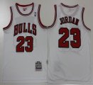 Chicago Bulls #23 Michael Jordan 1997-98 white Throwback nba basketball jersey-S8