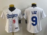 Women Nike Los Angeles Dodgers #9 Gavin Lux white MLB baseball Jersey-BD 01