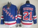 New York Rangers #21 Derek Stepan Blue NHL Jerseys