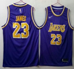 Nike Los Angeles Lakers #23 LeBron James purple basketball jersey-LT