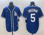 Nike Los Angeles Dodgers #5 Freddie Freeman blue MLB baseball Jersey Joint name -BD