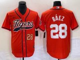 Nike Detroit Tigers #28 Javi Baez orange Majestic baseball jerseys Joint name -BD 02