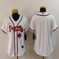 Youth Nike Atlanta Braves blank white majestic baseball jerseys 05